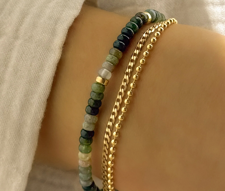 Green Agate Gemstone Bracelet