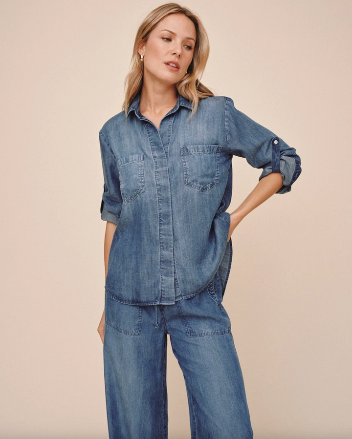 Split Back Button Down