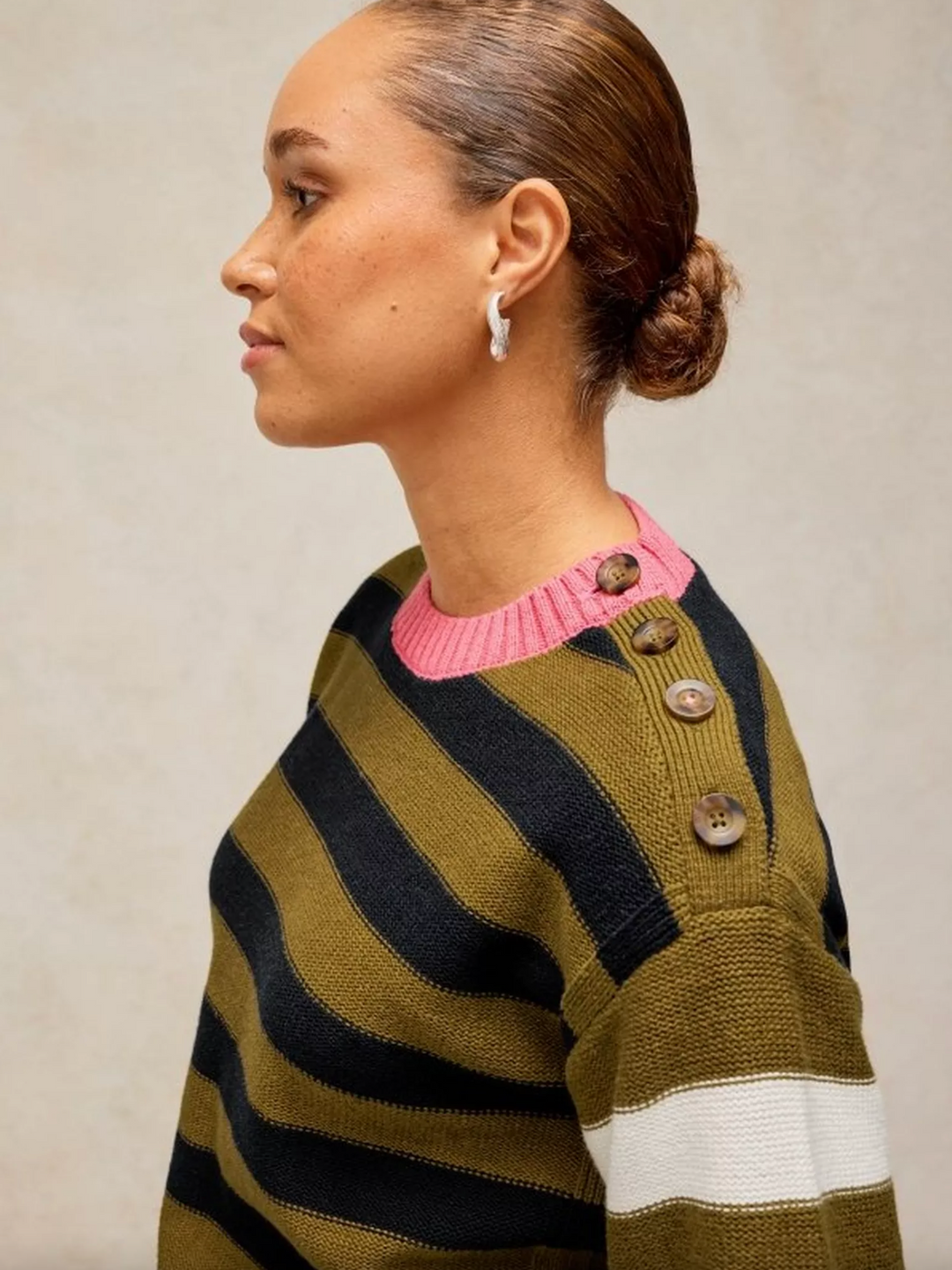 Bea Button Cotton Jumper