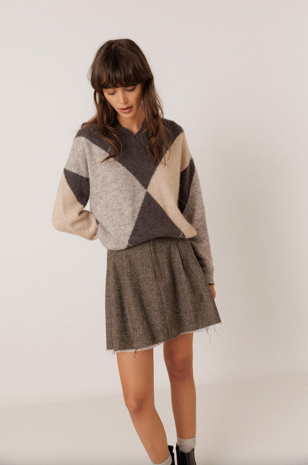 Maxi-Diamond Intarsia Sweater