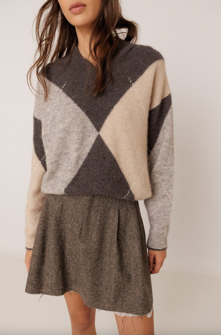 Maxi-Diamond Intarsia Sweater