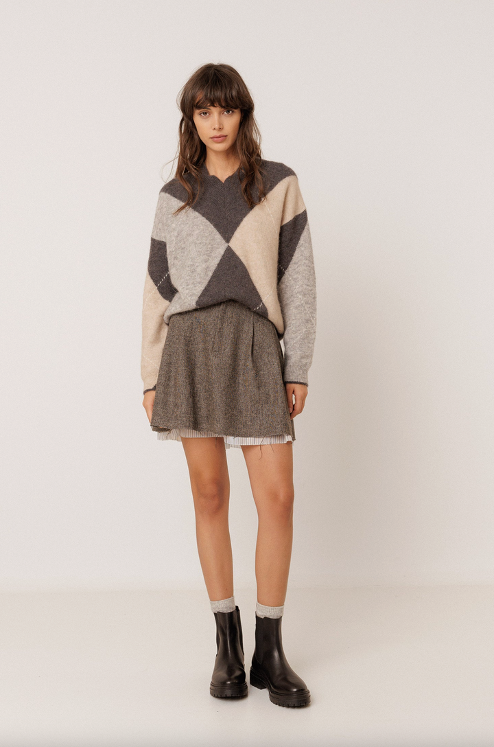 Maxi-Diamond Intarsia Sweater