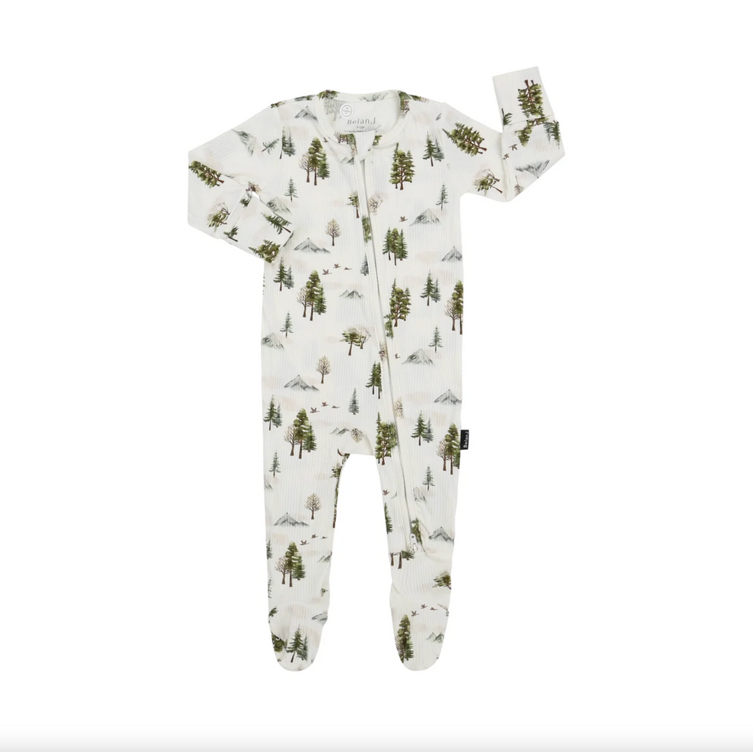 Ribbed Bamboo Footed Zipper Sleeper
