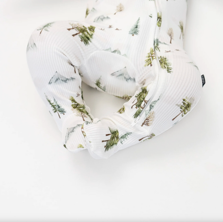 Ribbed Bamboo Footed Zipper Sleeper