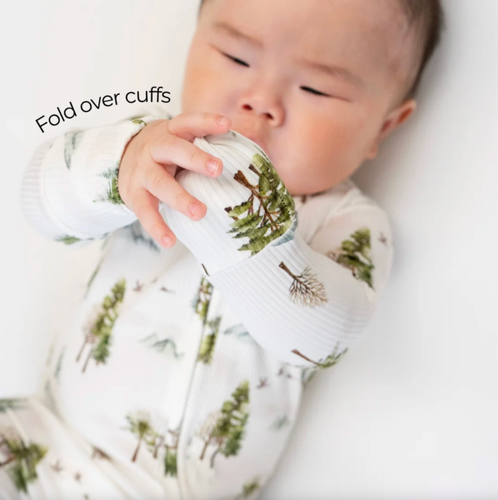 Ribbed Bamboo Footed Zipper Sleeper