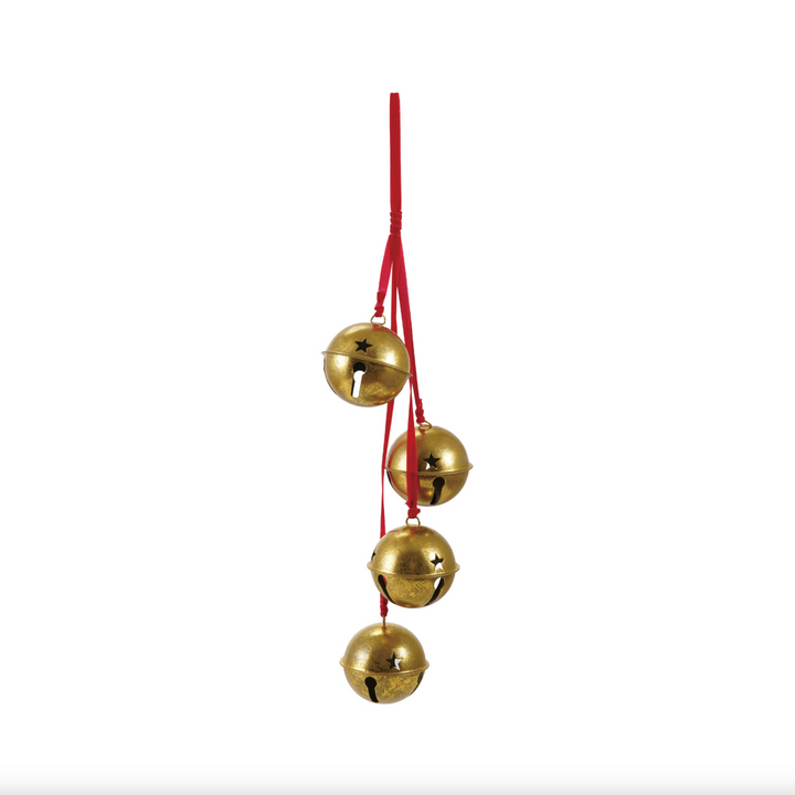 Hanging Metal Bells on Velvet Ribbon
