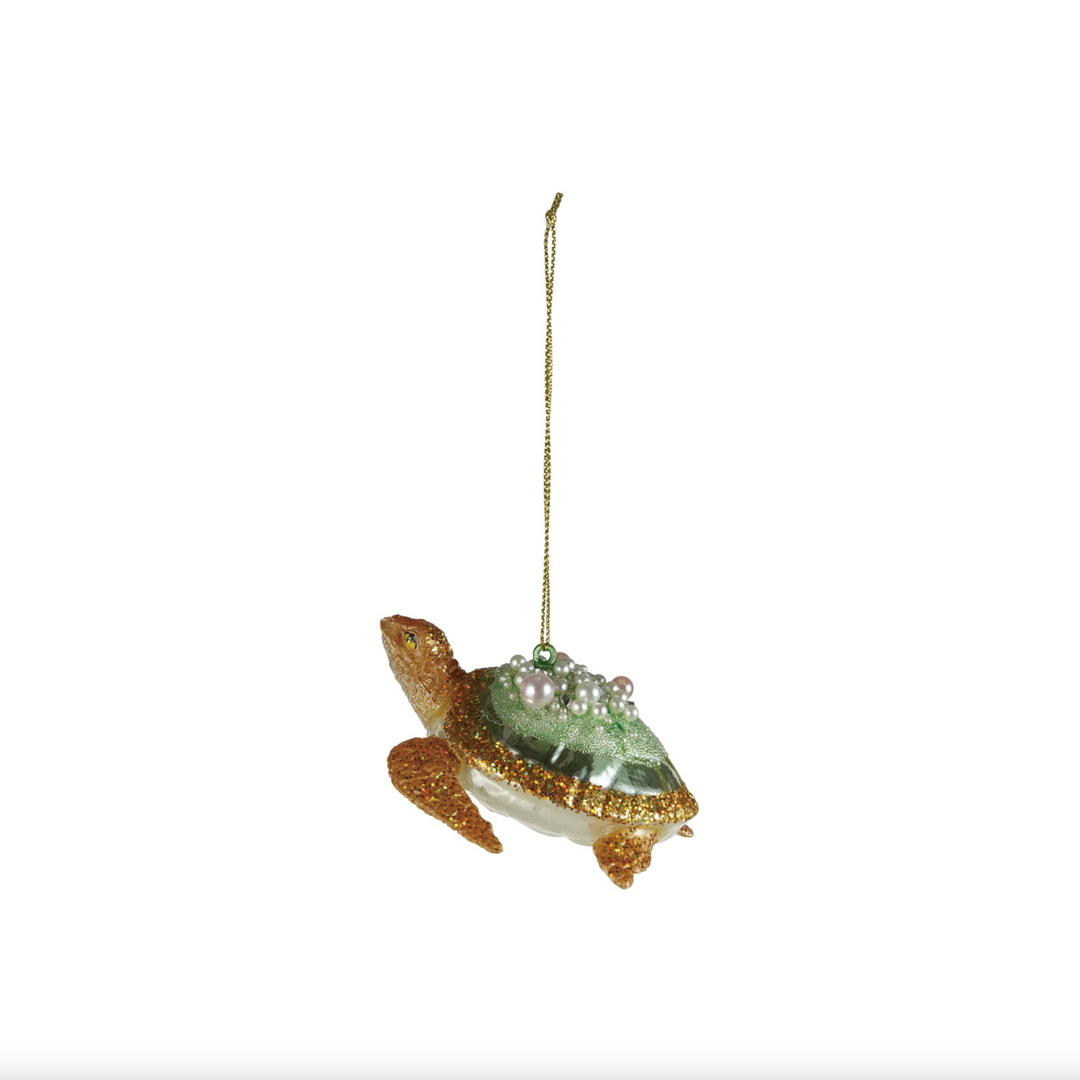 Hand-Painted Glass Sea Turtle Ornament