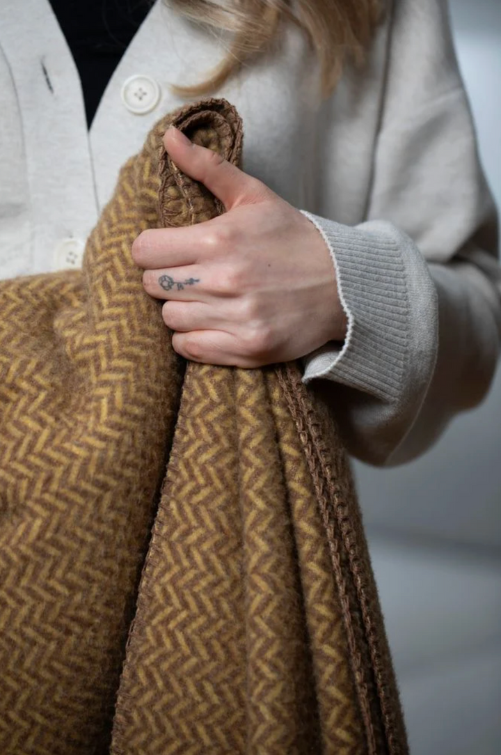 Merano Wool Blend Throw Herringbone