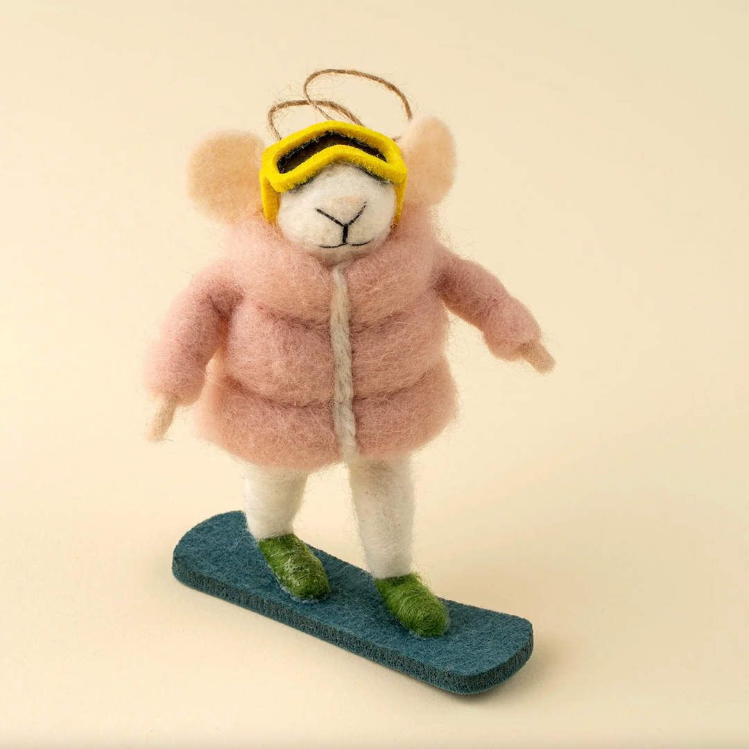 Snowboard Sadie Mouse Ornament