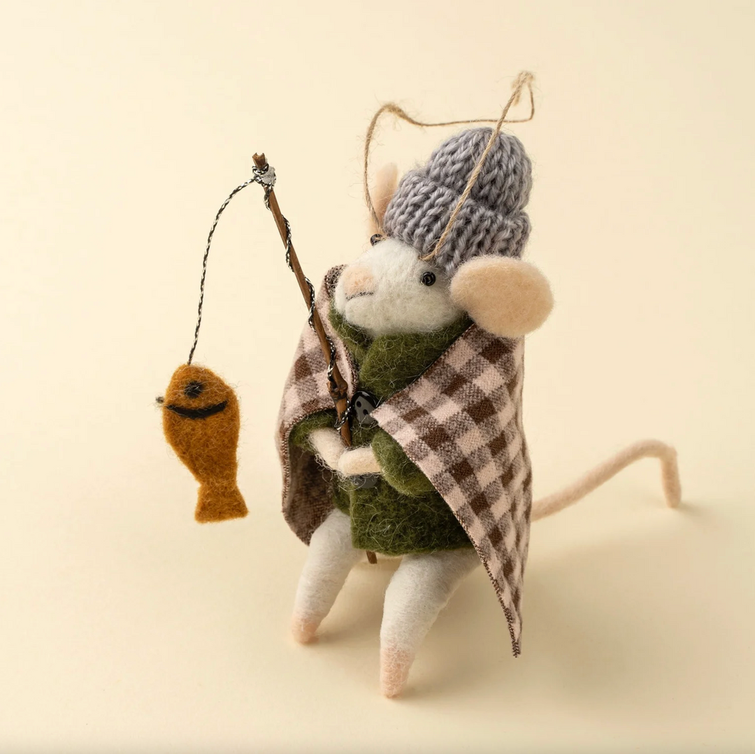 Ice Fishing Ivan Mouse Ornament