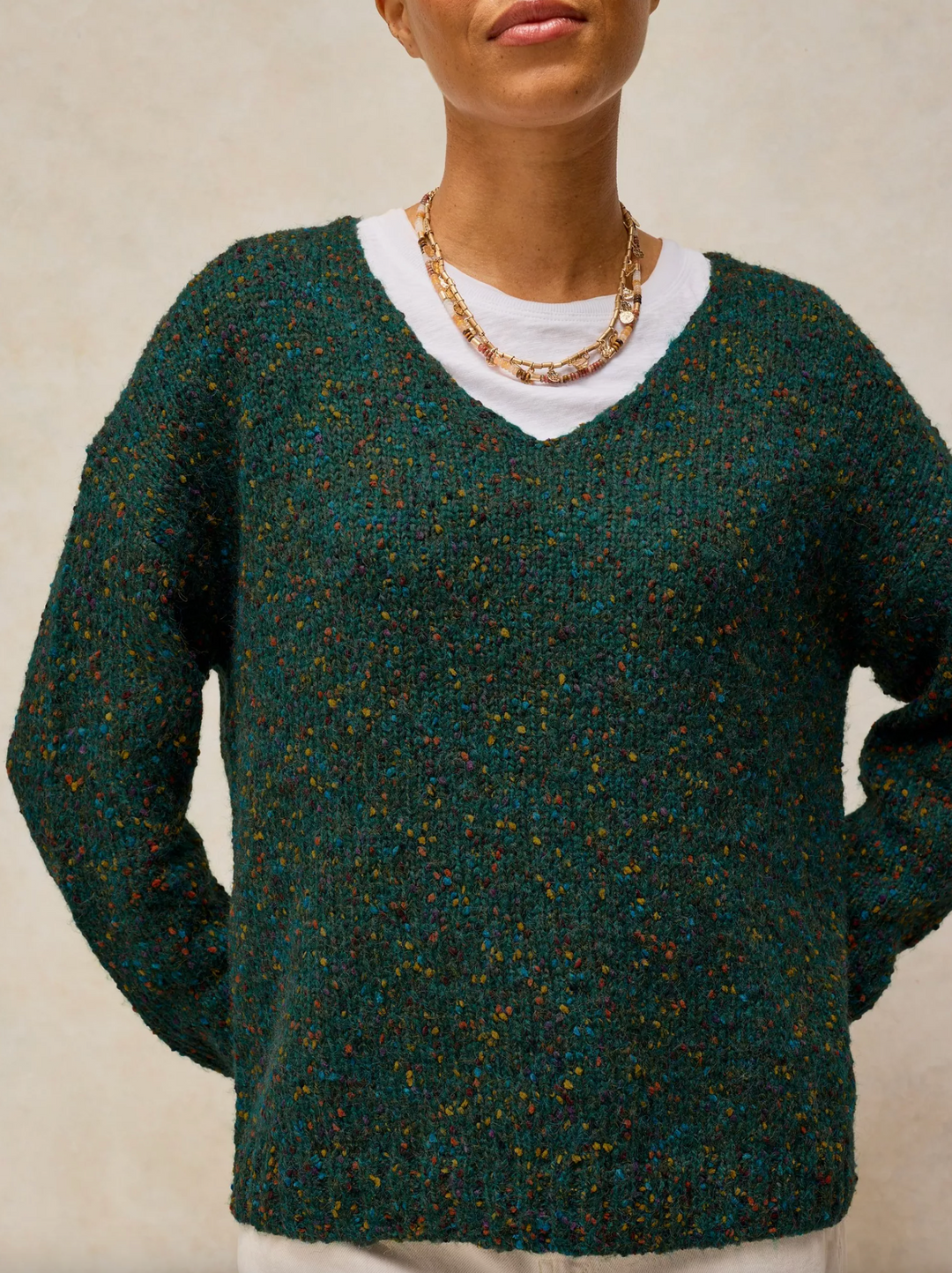 Texture V Neck Jumper