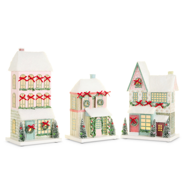Snowflake Lane Lighted Paper House