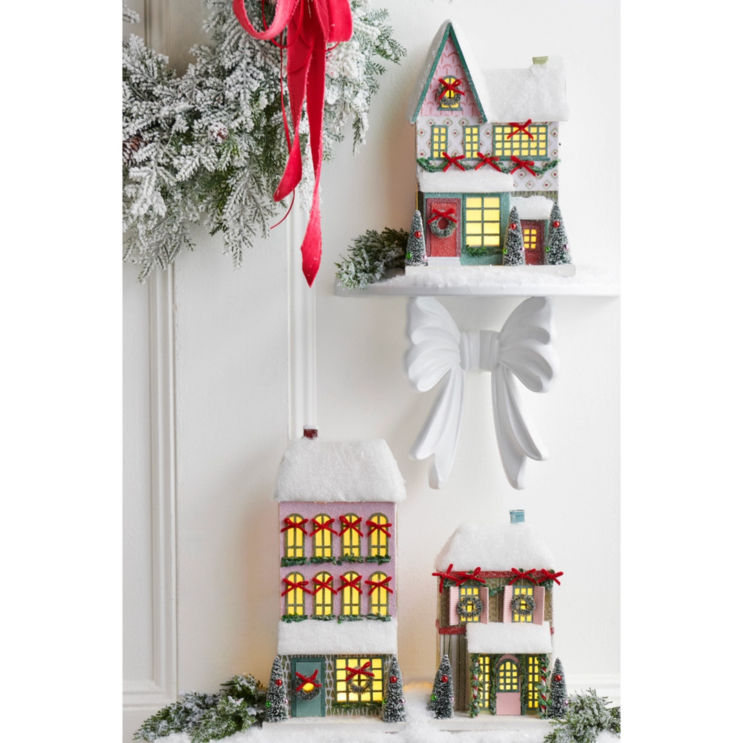 Snowflake Lane Lighted Paper House