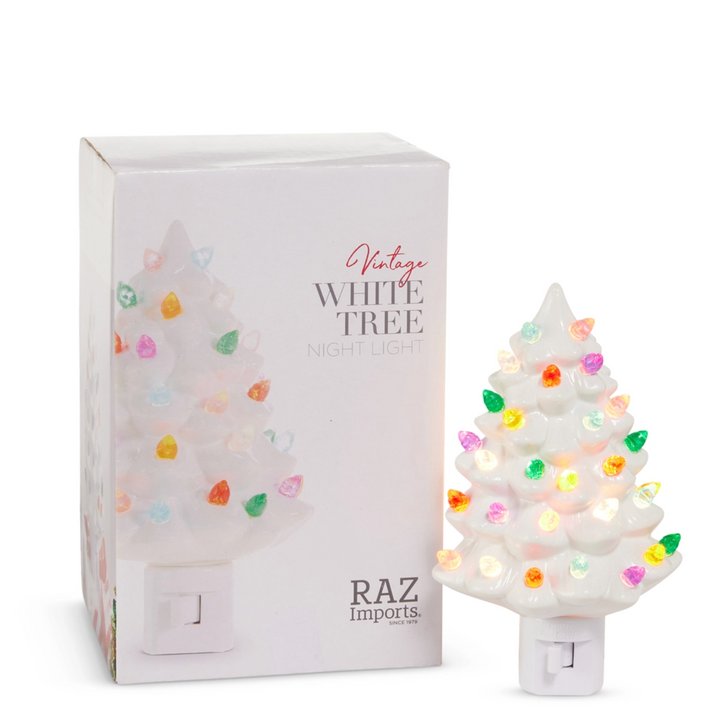 Vintage White Tree Night Light