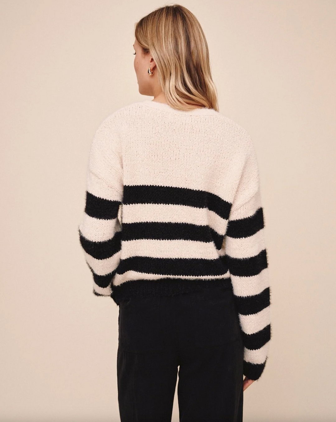 Drop Shoulder Sweater Stripes