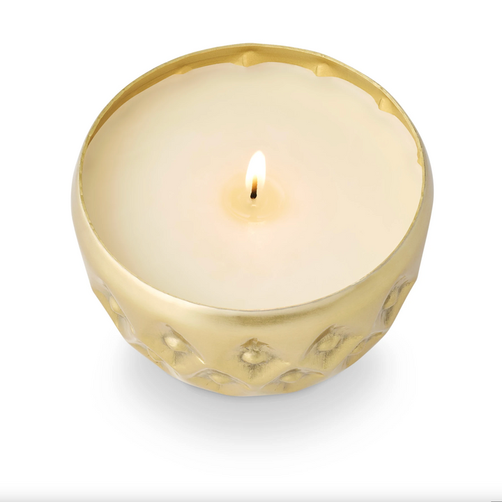 Winter White Pressed Metal Candle