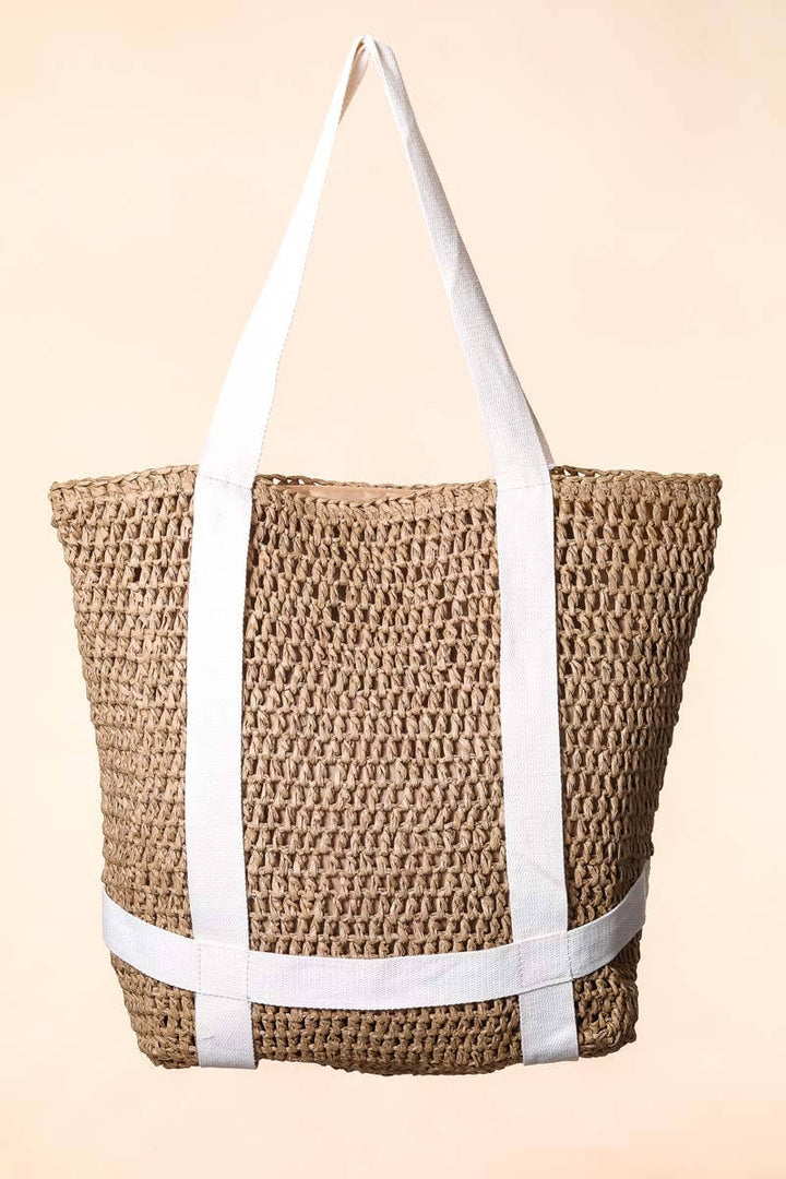 Straw Braided Hat Holder Tote Bag