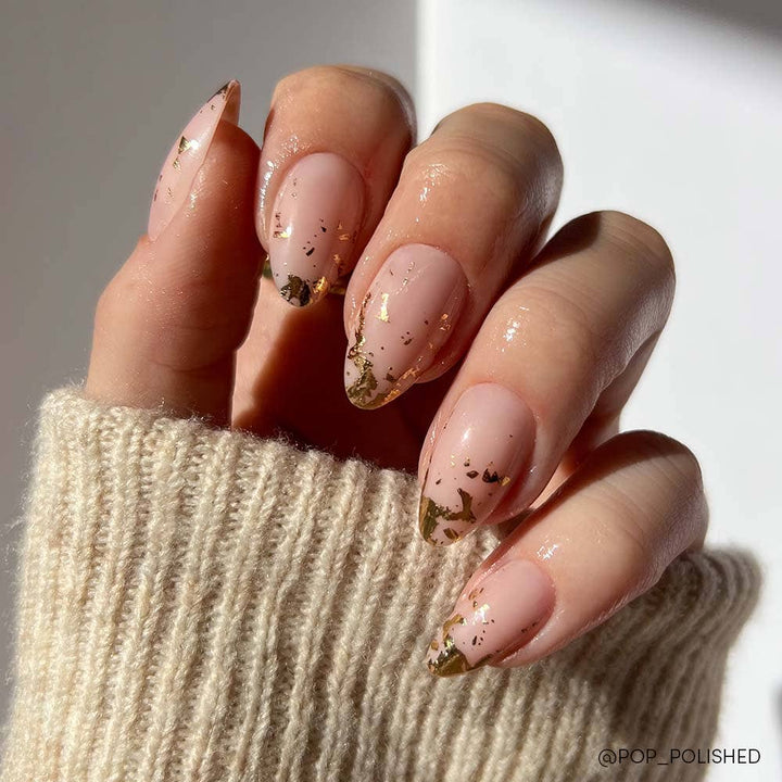 24K Press-On Nails|Gold Foil Accent