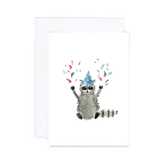 Raccoon Party Enclosure Mini Card