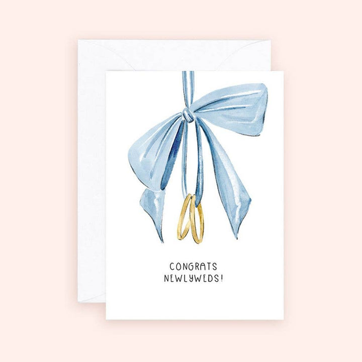 Wedding Rings & Bows Mini Card