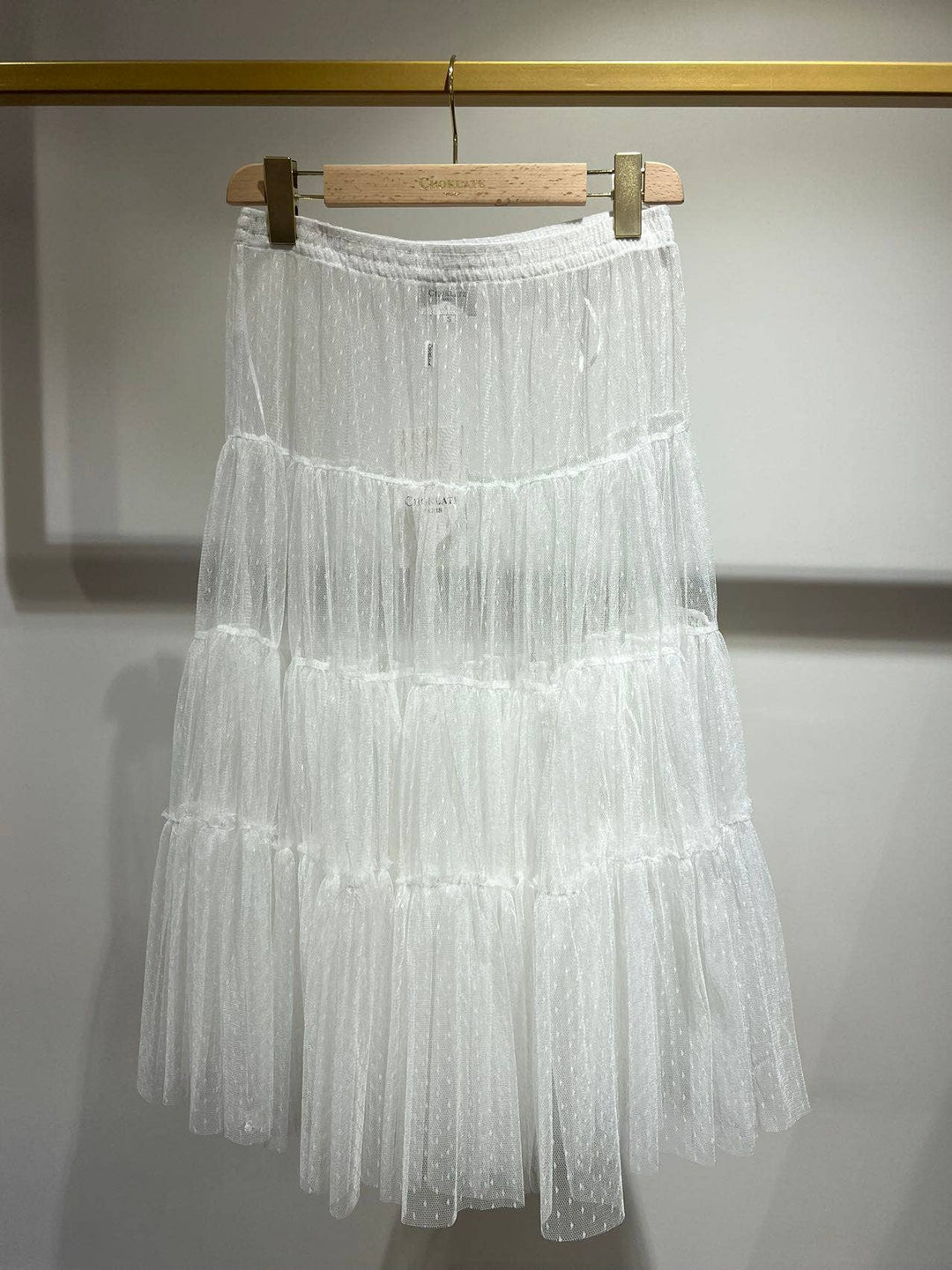 Mid-length tulle skirt