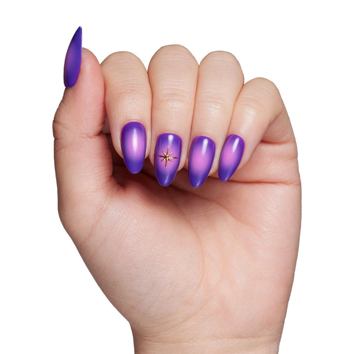 Tarot Press-On Nails | Purple Aura | Short Almond Length