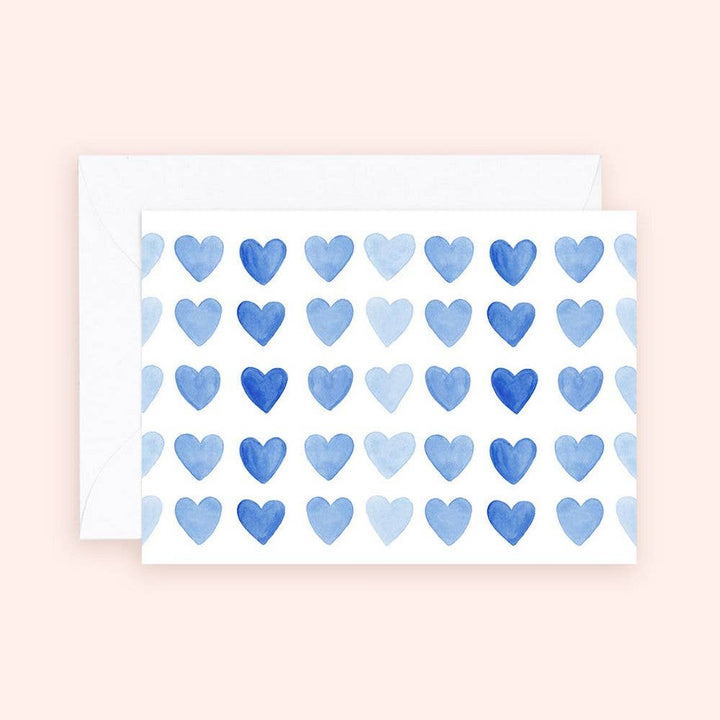 Blue Mini Hearts Mini Card