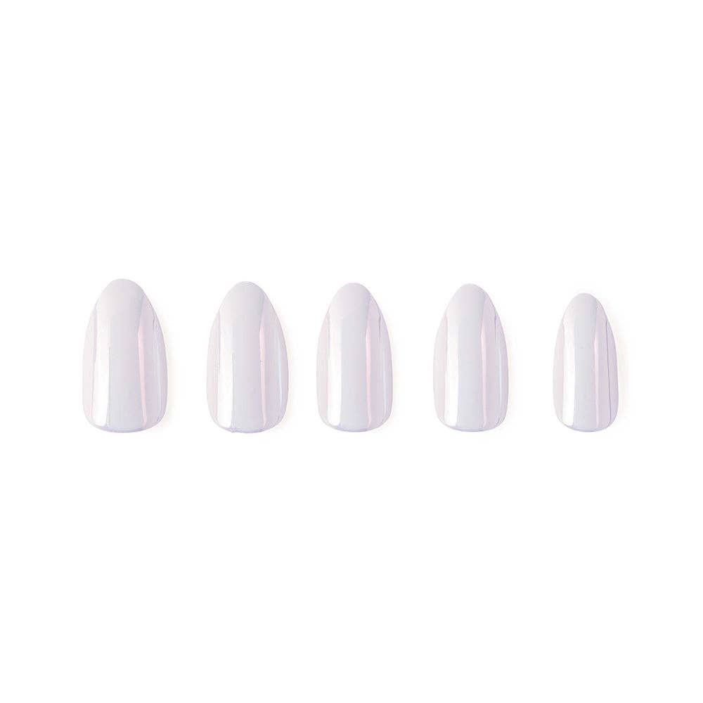 Moonlight Press-On Nails|Pearlescent White