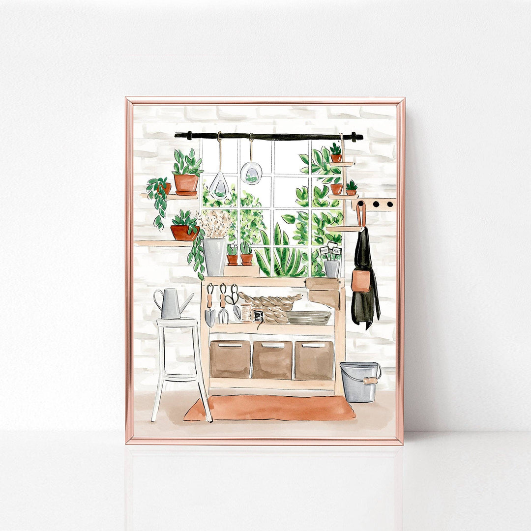 Greenhouse Gardeners Botanical Art Print