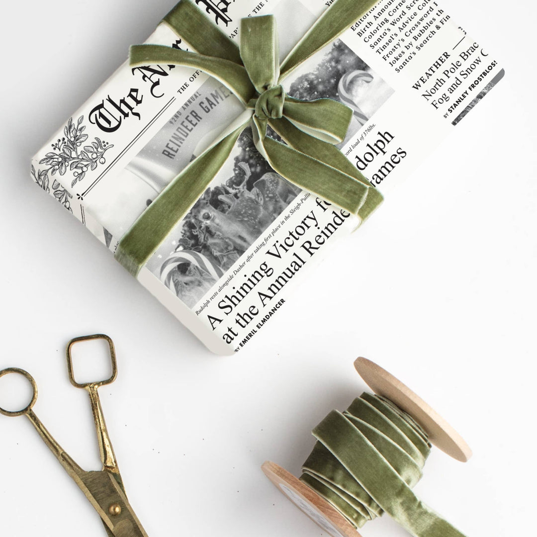 North Pole Times Newspaper Gift Wrap