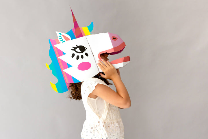 3D Kid and Adult Unicorn Mask