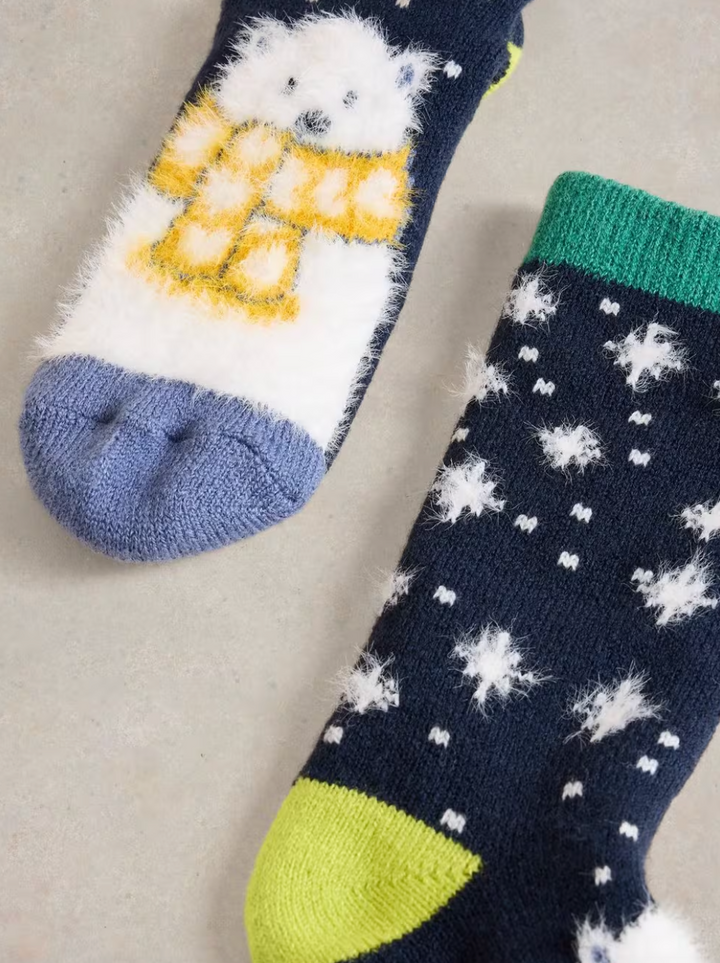 Cosy Polar Bear Cabin Socks