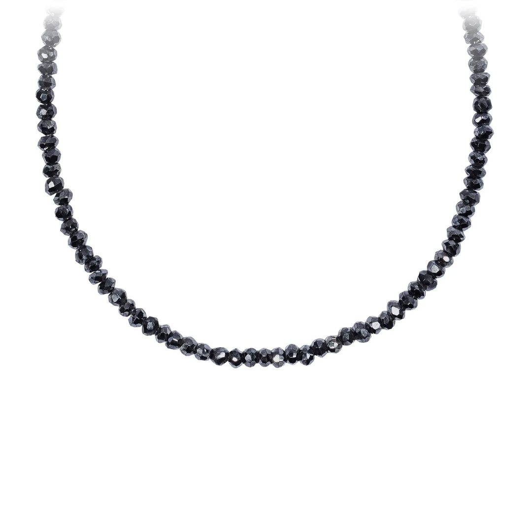 Black Spinel Faceted Stone Bead Choker