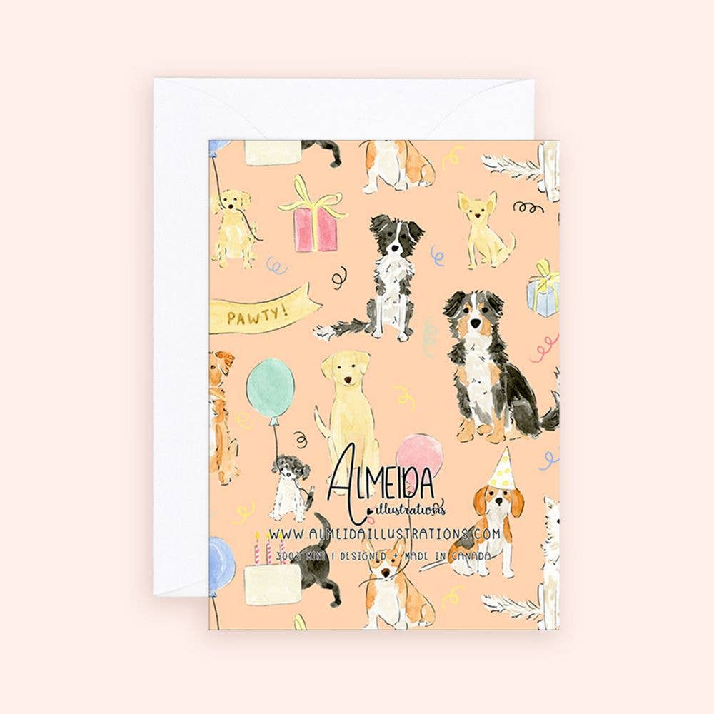 Dog Pawty Time Birthday Mini Card