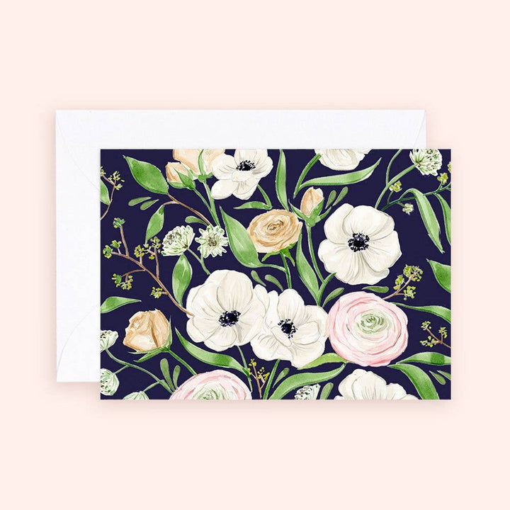 Panda Anemones Florals Mini Card