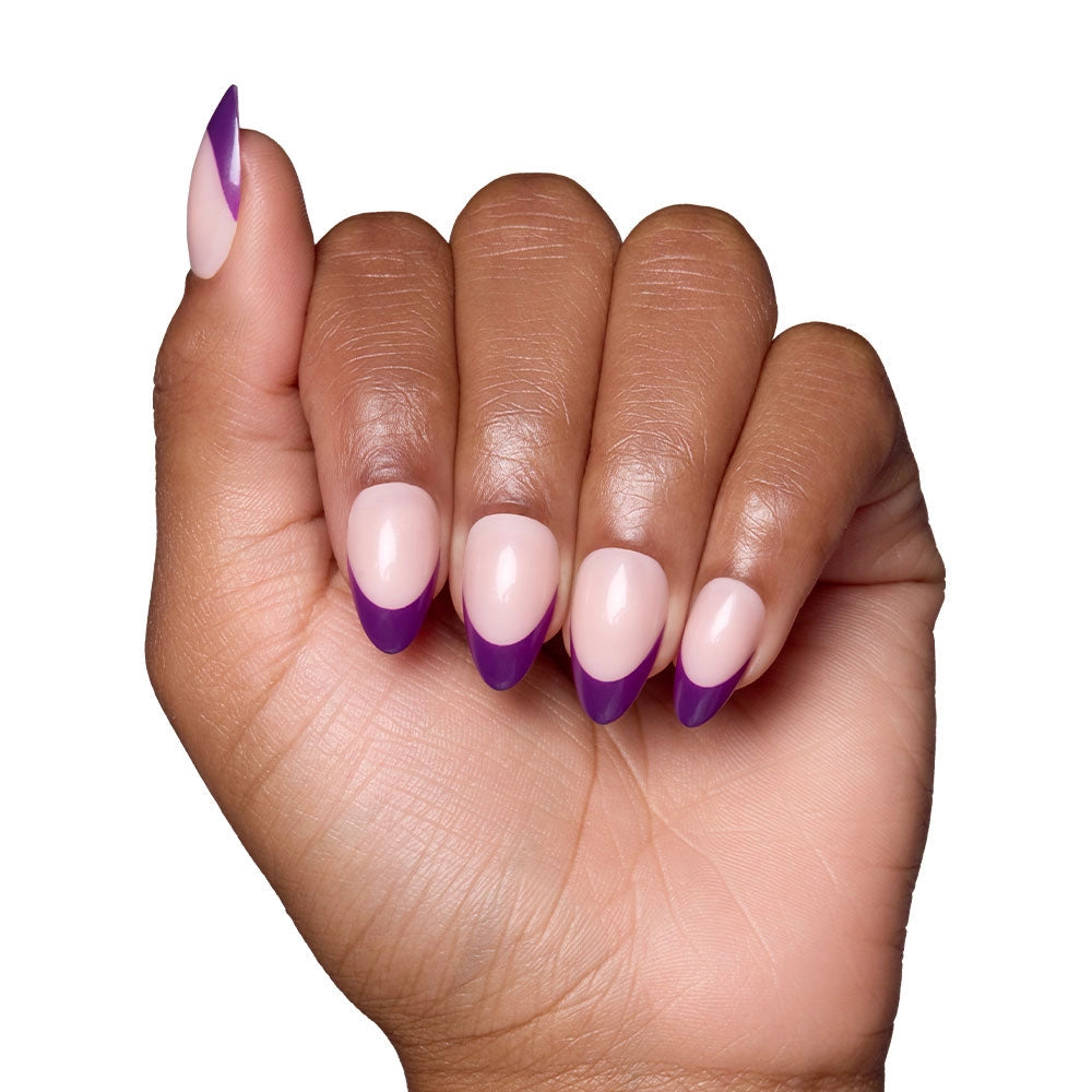 Plum Press-On Nails | Purple French Tip | Short Almond