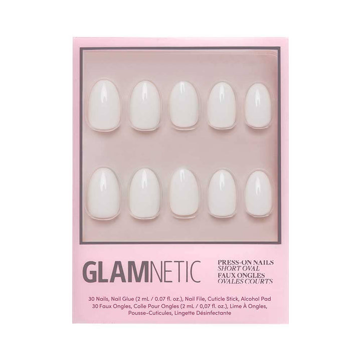 White Swan Press-On Nails | Short Oval