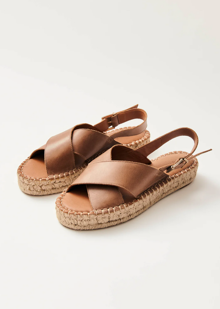 Crossed Camel Espadrilles