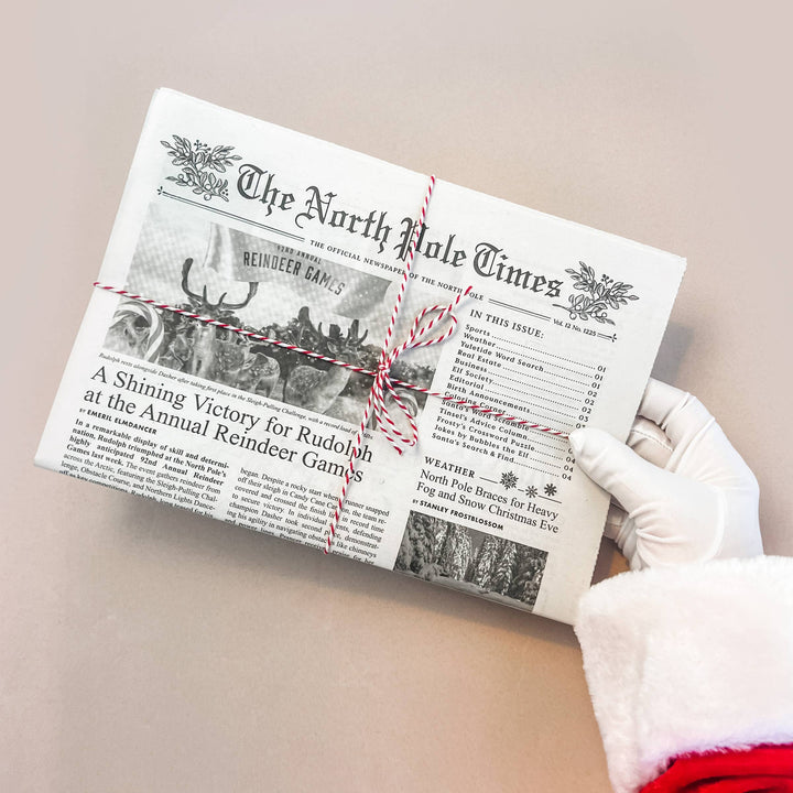 North Pole Times Newspaper Gift Wrap