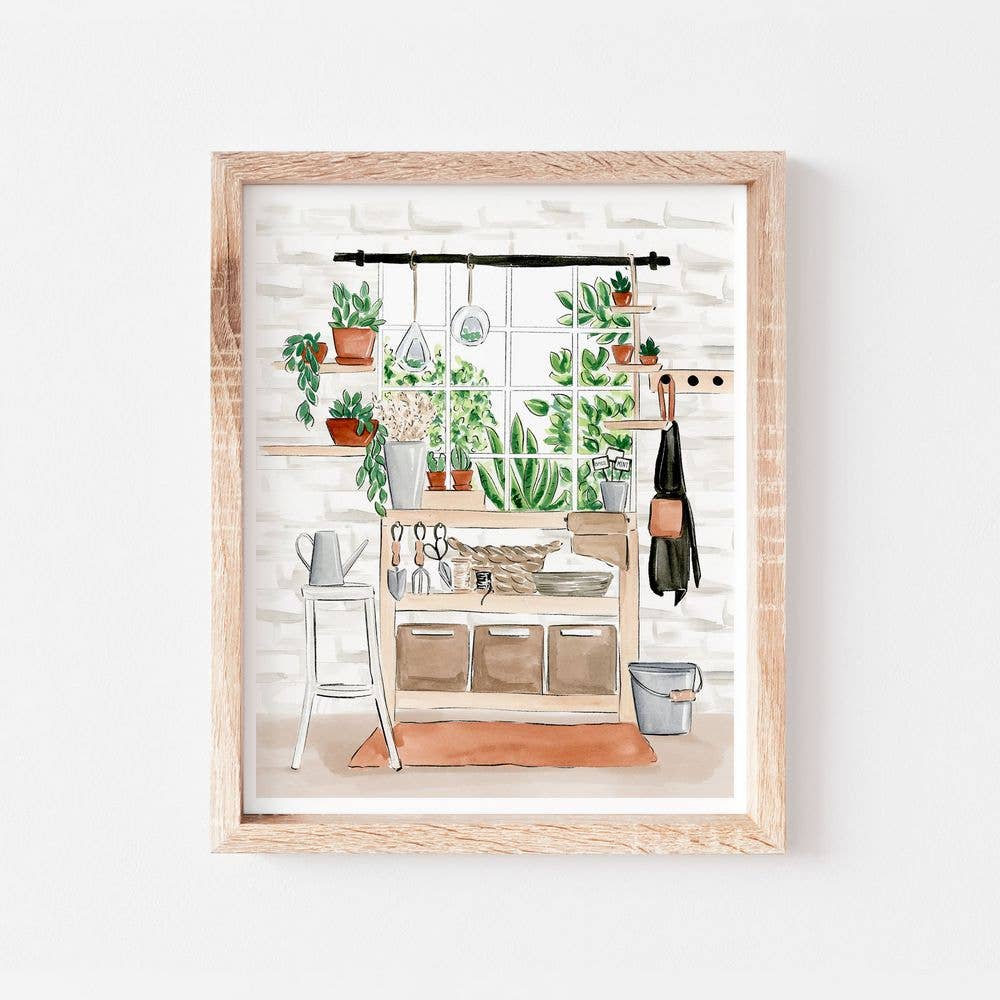 Greenhouse Gardeners Botanical Art Print