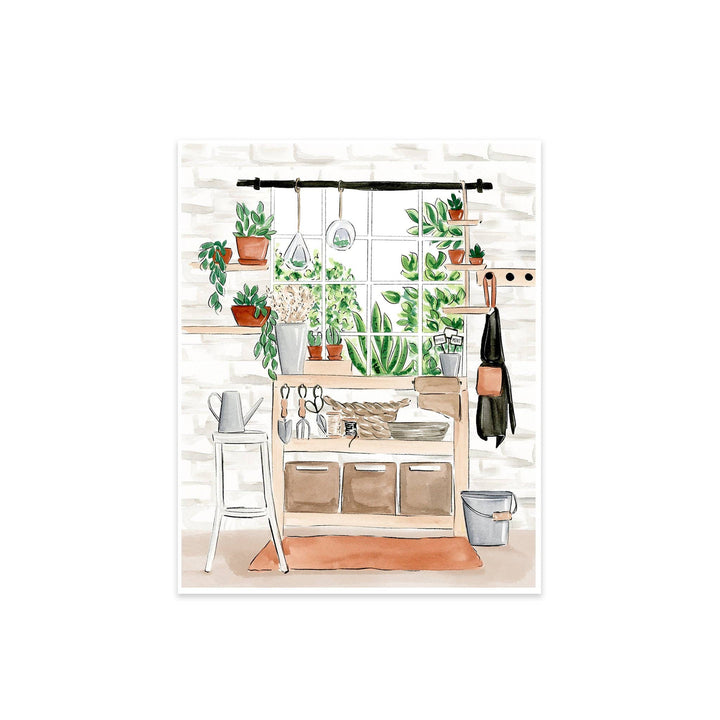 Greenhouse Gardeners Botanical Art Print