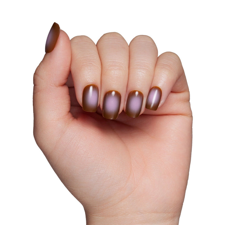 Eclipse Press-On Nails| Brown Aura Hue | Short Squoval Shape