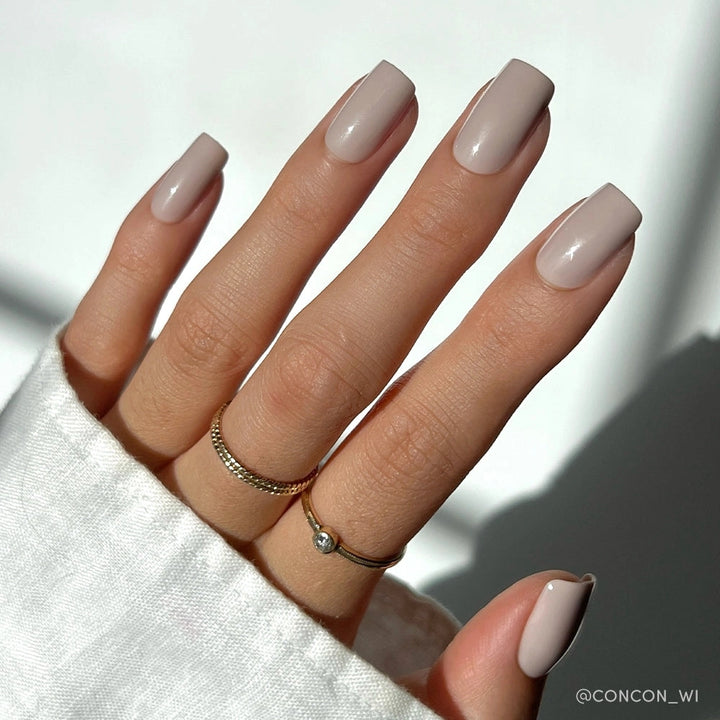 Bare Bliss Press-On Nails | Medium Square | Grey Nude