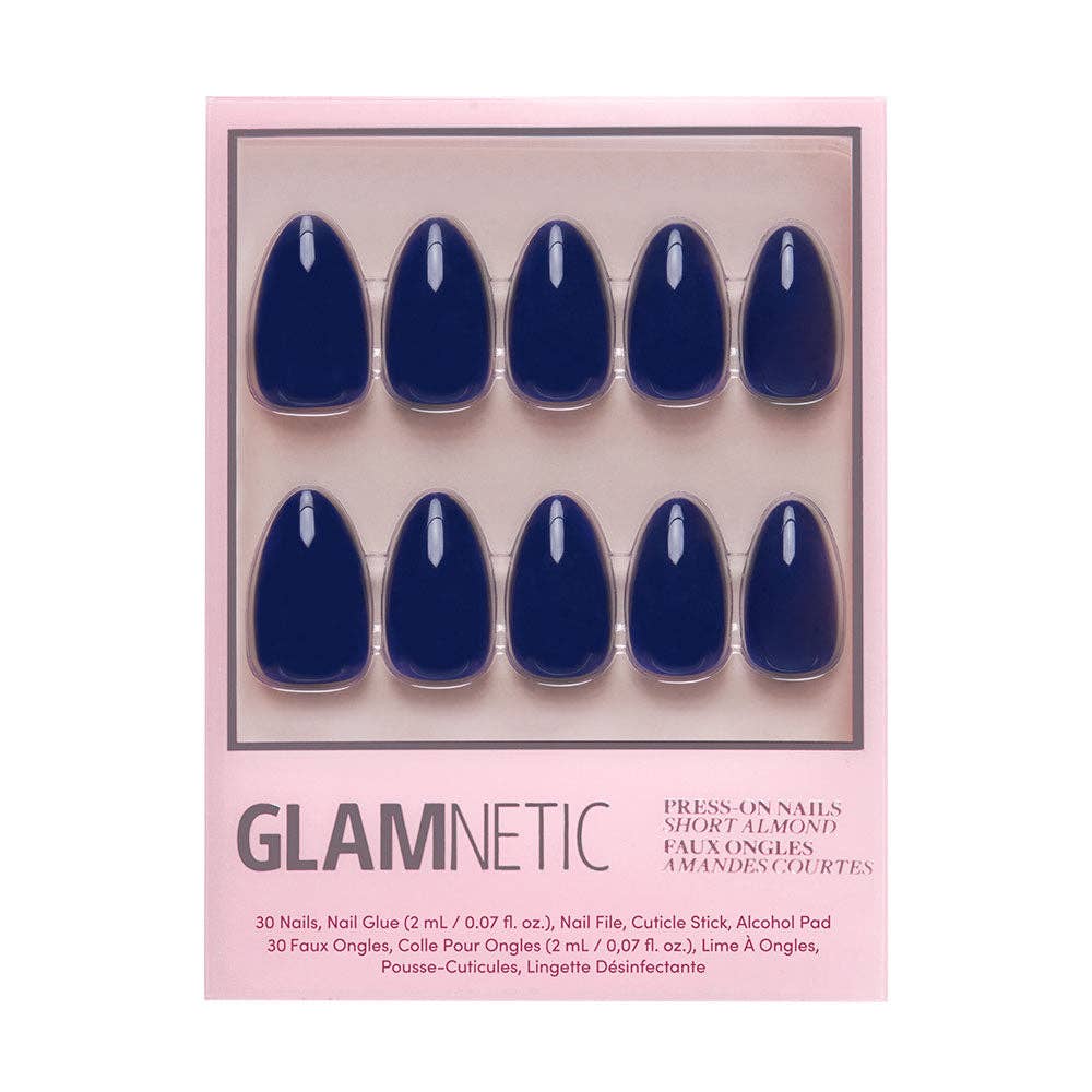 Midnight Blue Press-On Nails | Short Almond