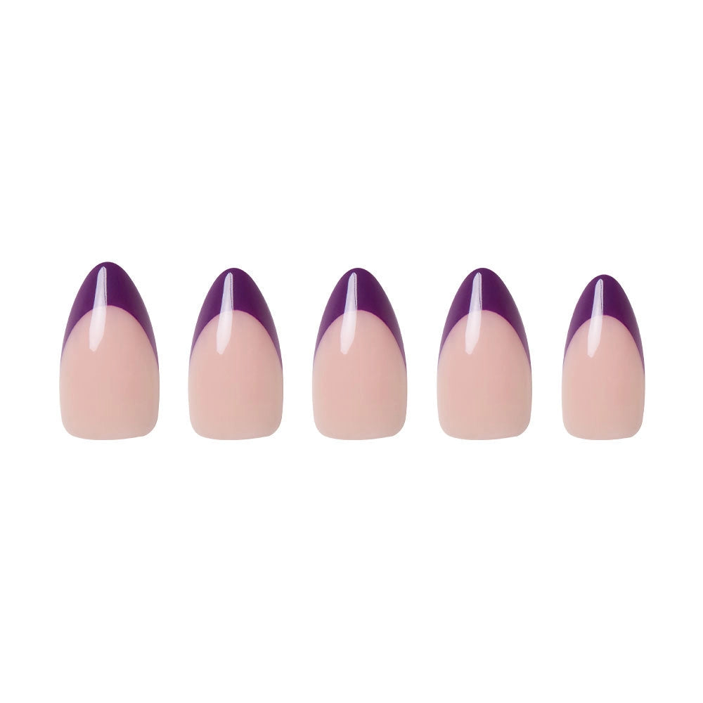 Plum Press-On Nails | Purple French Tip | Short Almond