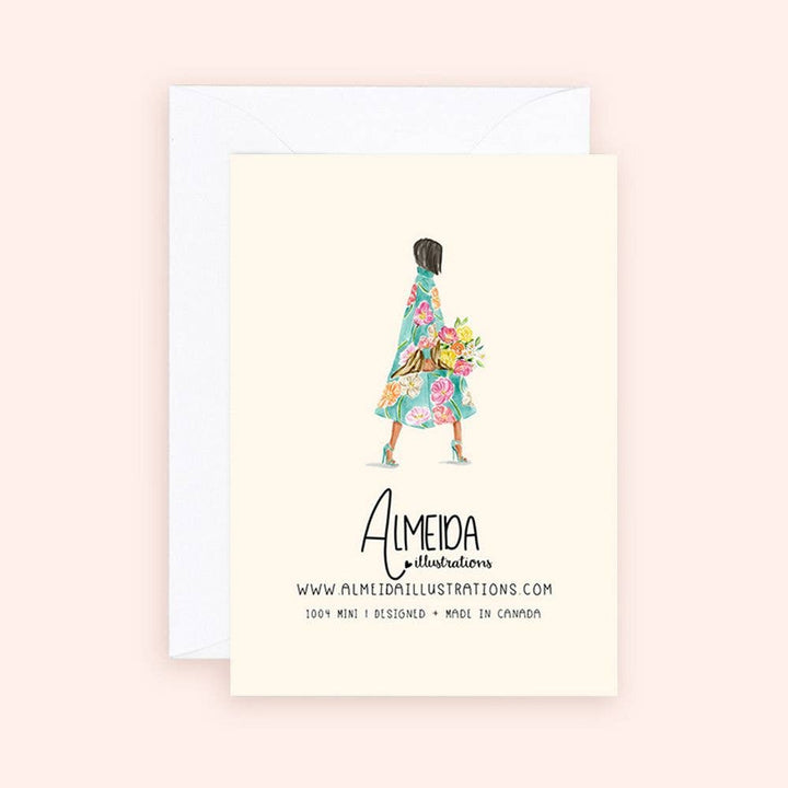 Floral Bouquet Girl Mini Card