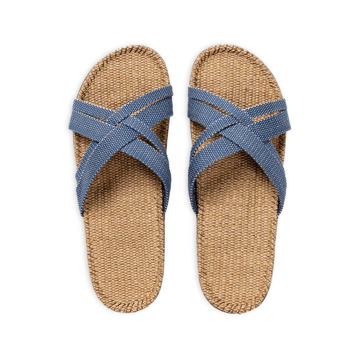 Shangies Women #1 Jute Sandal – Blue Dots