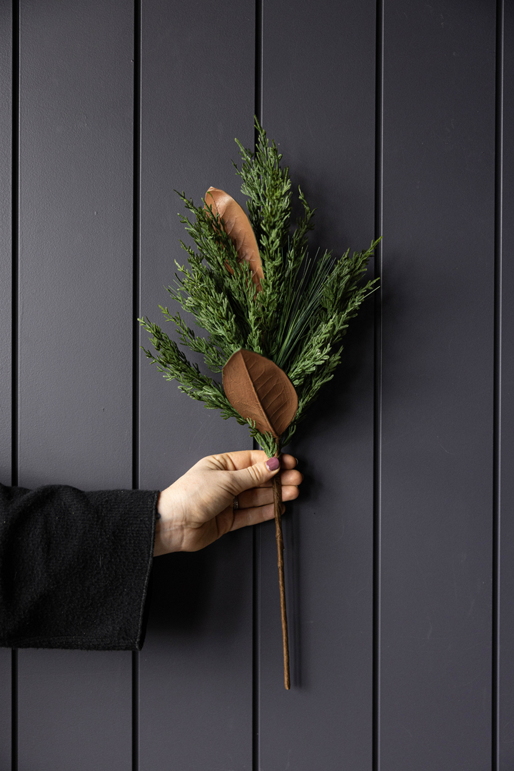 Magnolia Norfolk Cypress Faux Stems