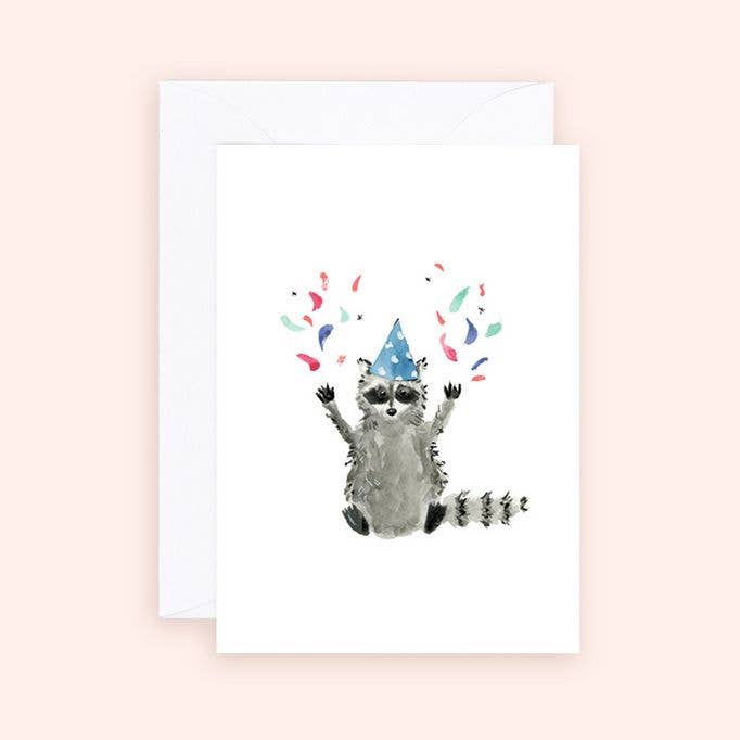 Raccoon Party Enclosure Mini Card