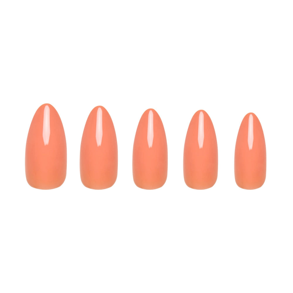 Soft Tangerine Press-On Nails | Medium Almond